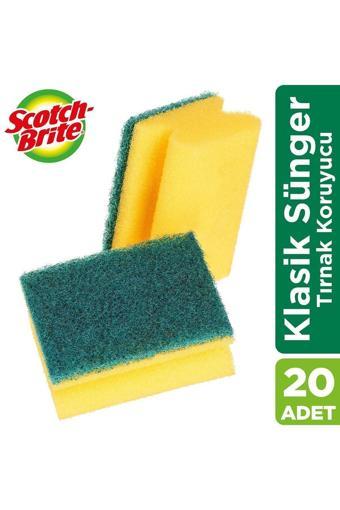 Scotch-brite Yeşil Bul Süngeri 20'li- Tırnak Koruyuculu(5x4)