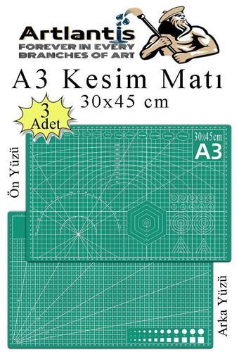 Kesim Matı A3 30x45 cm Çift Taraflı 3 Adet Çizim Matı Kesme Madı Kesim Tablası Kesim Altlığı