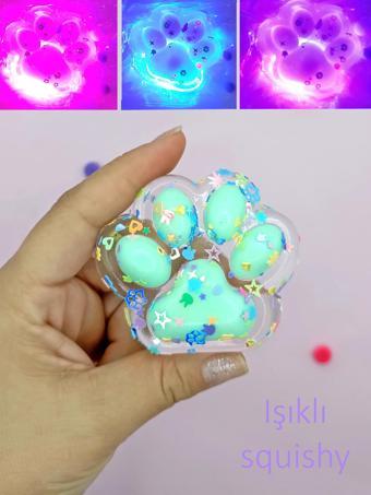 Limmy Işıklı Şeffaf Pati Squishy Taba Sukuşi Pullu Yumuşacık 6 cm Pati Sukuşi - Yeşil