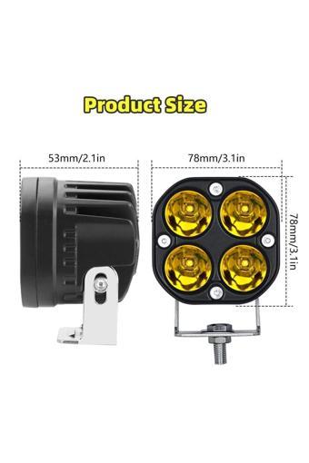 Astraled Off Road Arazi Aracı Ve Motosiklet Uyumlu 3 İnç Amber Sarı Renk Çalışma Ve Sis Lambası 1 Adet