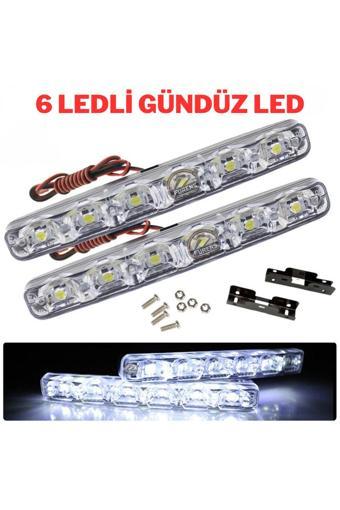 Astraled Mercekli 6 Ledli Beyaz Drl Gündüz Ledi 12V Sis Lambası Ledi Off Road Sis 12V