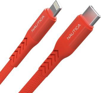 Nautica C50 USB-C to Lightning PD 20W Hızlı Şarj ve Data Kablosu 2.1M Kırmızı