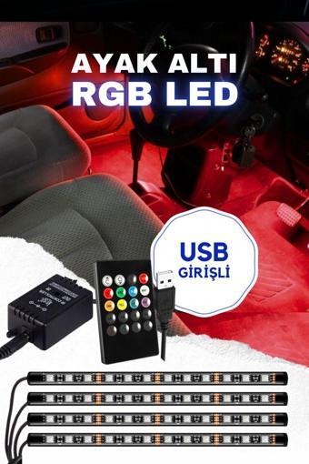 Astraled Usb Girişli Rgb Ayak Altı Led Sese Duyarlı Led Müziğe Duyarlı 12 Led