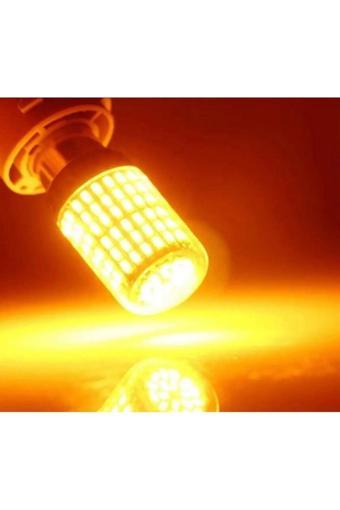 Astraled Led Sinyal Ampulü 144 Led Turuncu Arıza Işığı Yakmaz - Tek Duy Düz Tırnak