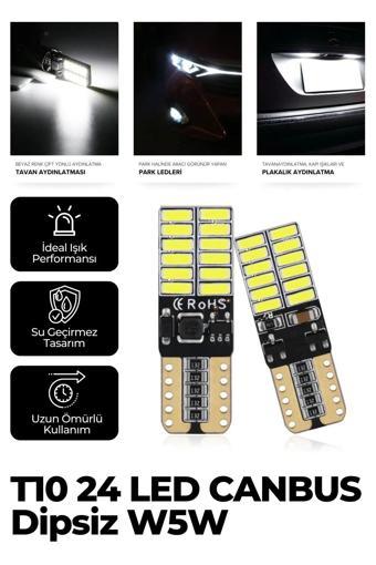 Astraled T10 Dipsiz W5W Canbus 3030 6 Ledli Beyaz Park Plaka Ampülü (2 Adet) T10 Canbus