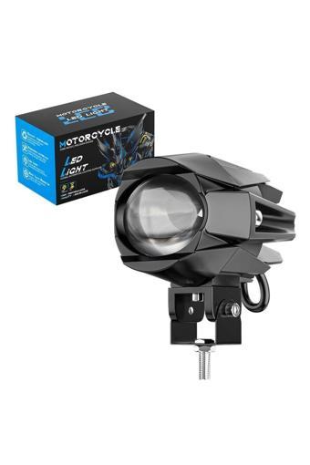 Astraled 1 Adet Motosiklet Beyaz Sarı Çift Renk Lazer Sis Farı Delici Offroad 12-80 Volt