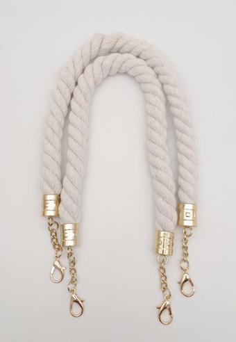 Angel Çanta Aksesuar 50 cm Pamuklu Halat Model Çift Çanta Sapı Light Gold Metalli
