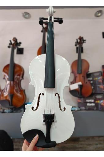 Bircan Müzik Beyaz Renk 4/4 Tam Boy Keman Seti (Kutu, Yay, Reçine Dahil)