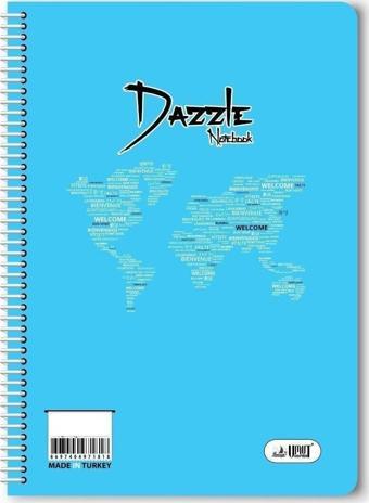 Dazzle A4 Spiralli Plastik Kapak 96 Yaprak Çizgisiz Defter (12 Li Paket)