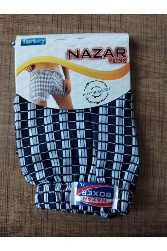 Pi Giyim Nazar Yıldız Erkek Boxer Pamuk Yazlık Rahat
