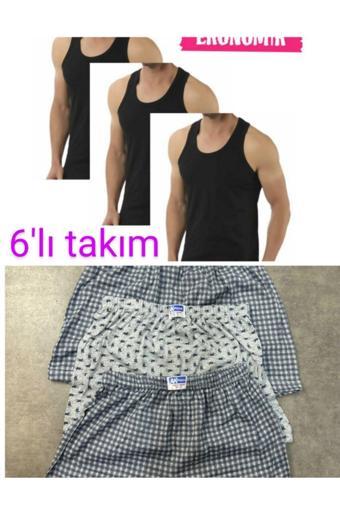 Pi Giyim 6'Lı Erkek Atlet & Şort Takım