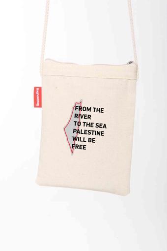 Geleneksel Filistin "FROM THE RIVER TO THE SEA PALESTINE WILL BE FREE" Dijital Baskılı Askılı Kanvas B330010
