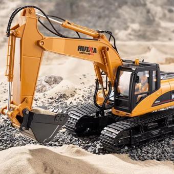 HUINA 1535 1/14 Yüksek Kalite 15CH RC Model Ekskavatör Kepçe Kazıcı Uzaktan Kumandalı İş Makinesi Sesli&Işıklı