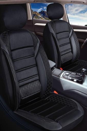 Plusoto Renault Kangoo Hafif Ticari Uyumlu Vera Serisi Siyah Oto Koltuk Kılıfı 5'Li Takım Set