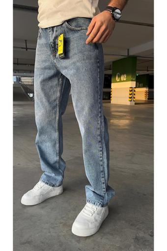 Kaizer Denim Erkek Buz Mavi Baggy Jeans