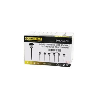 2pcs Dikey Ferforje Güneş Enerjili Solar Led Gece Sensör Bahçe Lambası 10x10x13cm+çubuk=44cm