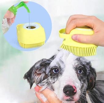 Şampuan Hazneli Kedi Köpek Yıkama Fırçası