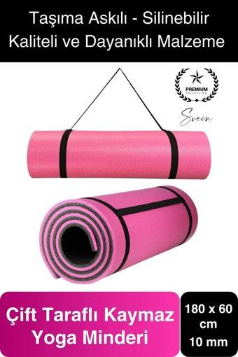 Premium 180 cm Çift Taraflı Kaymaz Yoga Meditasyon Minderi Taşıma Askılı Rahat Su Geçirmez Mat