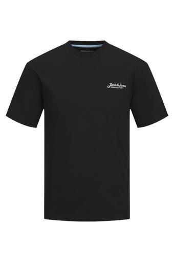 Jack & Jones Jjbeau % 100 Pamuk Relaxed Fit Bisiklet Yaka Erkek T Shirt 12275012 SİYAH