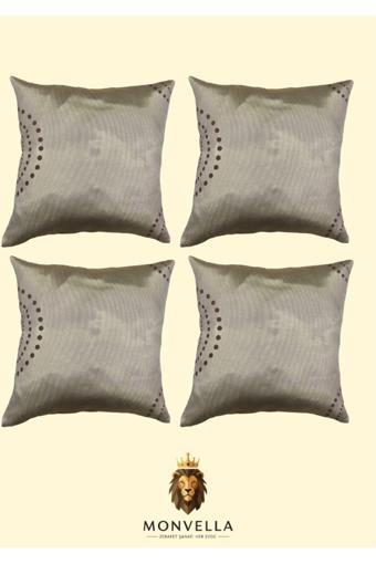 Monvella 4'Lü Gold Tafta Kırlent Kılıfı | 40X40 Lüks | Gizli Fermuarlı | 30 Yıkanabilir!