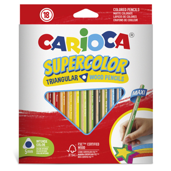 CARİOCA SUPERCOLOR MAXI ÜÇGEN KURU BOYA KALEMİ 18'Lİ
