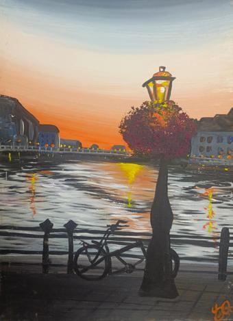 Ert sanat atölyesi el yapımı imzalı tablo 35x50 cm boyutunda 