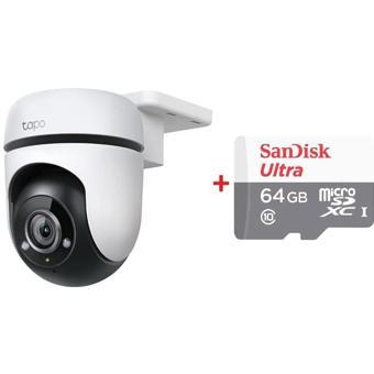TP-Link Tapo C500 Dış Mekan Yatay-Dikey Wİ-Fİ Güvenlik Kamerası + 64GB SanDisk Ultra Bellek