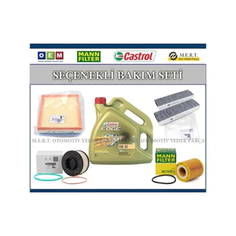 Peugeot Rifter 1.5 BlueHDi Filtre Bakım Seti + Castrol edge 5w-30 5lt motor yağ
