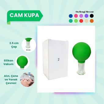 Silikon Vakumlu Cam Yüz Masaj Kupası No:2 Açık Yeşil