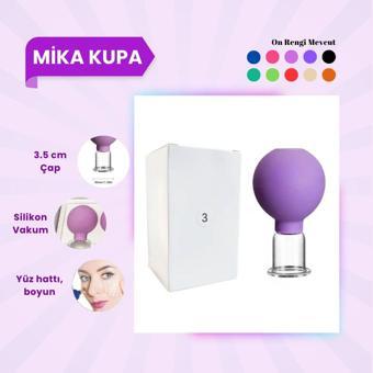 Silikon Vakumlu Mika Yüz Masaj Kupası No:3 Koyu Mor