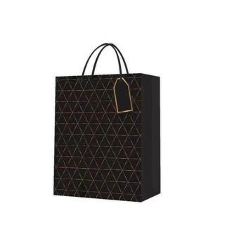 Büro Ev Ofis İnsanı için 26x32CM Siyah Desenli Karton Çanta