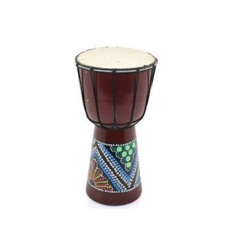 Büro Ev Ofis Hobi Müzik Keyfi için Tekli 25CM Ahşap Müzik Aleti Batikli Darbuka Çalgısı