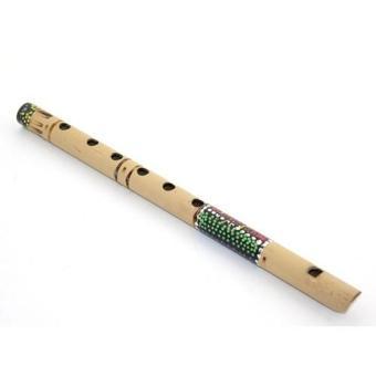 Büro Ev Ofis Hobi Müzik Keyfi için Tekli 30CM Bambu Müzik Aleti Batikli Flüt Çalgı