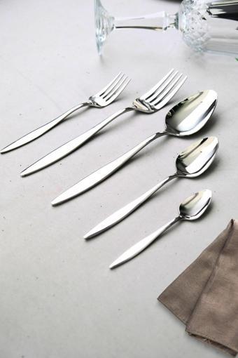 Lugga Ceyda Yemek - Tatlı Çatal Kaşık ve Çay Kaşık Takımı 6 Kişilik 30 Parça