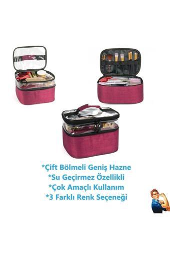 Baffhome Çift Bölmeli Şeffaf Çok Amaçlı Su Geçirmez Derin Hazneli Geniş Hacimli Profesyonel