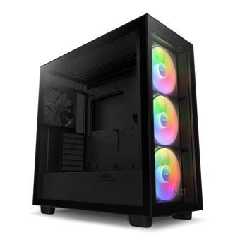 NZXT CM-H71FB-01 ATX Hızlı Çıkarılan Temperli Cam Yan Panel Mid Tower PC Oyun Kasası RGB Fans H7 Eli