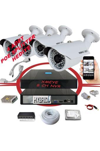 4' lü 5 MP 1940P Sensör 6 Megapiksel Sony Lens Metal Kasa IP Güvenlik Kamerası Seti_BS 748IP