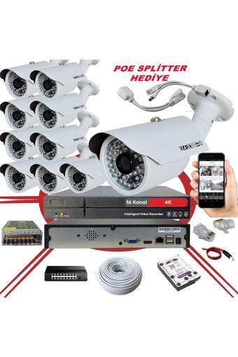 10' lu 5 MP 1940P Sensör 6 Megapiksel Sony Lens Metal Kasa IP Güvenlik Kamerası Seti_BS 748IP