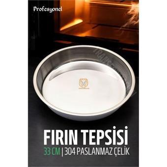 ModaCar Çelik Fırın Tepsisi 33 cm 304 Paslanmaz Çelik