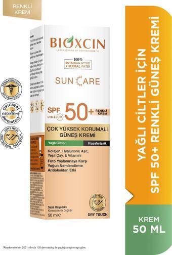 Bioxcin Sun Care Çok Yüksek Korumalı Yağlı Ciltler Için Renkli güneş Kremi 50 ml Spf 50+