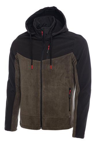 Ghassy Co.Erkek Çıkarılabilir Kapüşonlu Softshell/Polar Garnili Spor Ceket