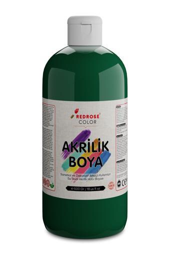 Red Rose Koyu Yeşil Akrilik Boya 500 Gr Sanatsal, Dekoratif, Hobi Amaçlı, Canlı Renkler