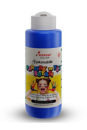Red Rose Mavi Parmak Boyası 120Ml Yıkanabilir, En-71 Sertifikalı, Toksik İçermez, Çocuk Okul Kreş İçin