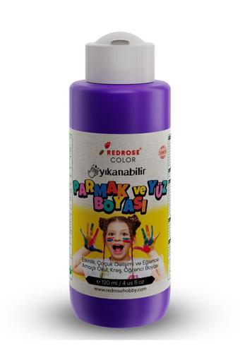 Red Rose Mor Parmak Boyası 120Ml Yıkanabilir, En-71 Sertifikalı, Toksik İçermez, Çocuk Okul Kreş İçin