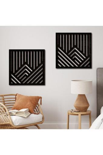 Mars Minimalist Geometrik 2'Li Set Ahşap Duvar Dekoru