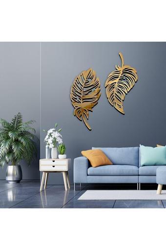 Mitra Dekor Dekoratif 2Li Yaprak Gold Ayna 50X50