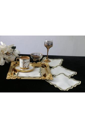 Plt Design 6'Lı Fiyonk Linen Keten Kahve Yanı Kokteyl Sunum Peçetesi