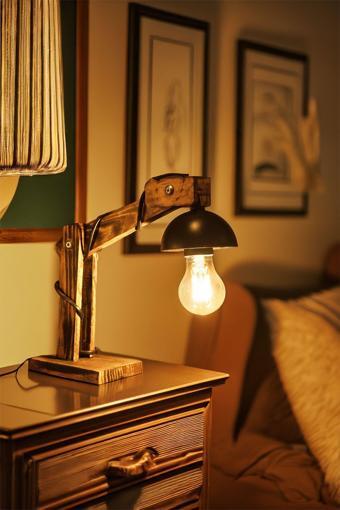 Celestia Modern Vintage Ahşap Masa Lambası Oturma Odası Yatak Odası Dekoratif Aydınlatma İskandinav Abajur