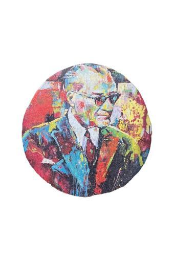 Celestia Pop Art Atatürk 04 El Yapımı Ahşap Baskısı Duvar Süsü Dekoratif Doğal Rustik Cafe Süsü Hediyelik