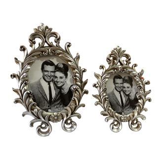 Oval Fotoğraf Çerçevesi Set Gümüş Renk